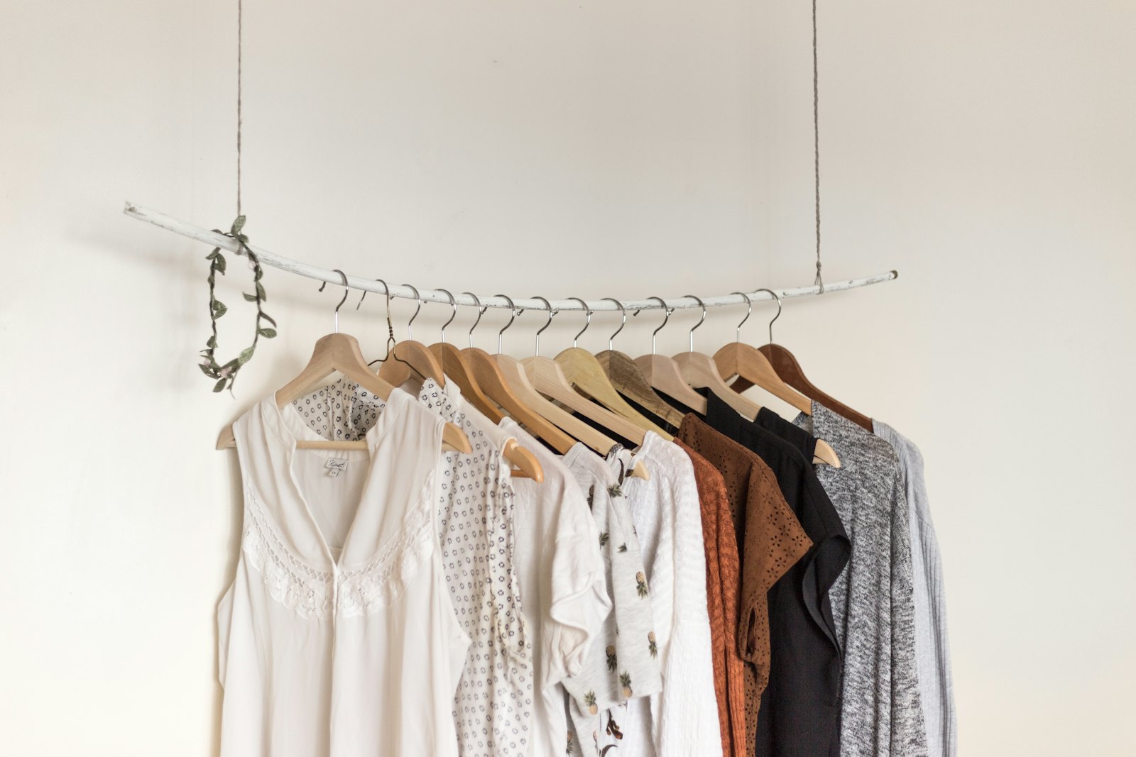 Garments prepared for a clothing collection